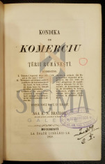 AGA K. N. BRAILOIU - CONDICA DE COMERCIU ( KONDICA DE KOMERCIU) A TERII RUMANESTI, 1858 foto