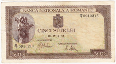 Bancnota 500 lei 2.IV.1941 filigran vertical (5) foto