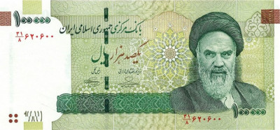IRAN █ bancnota █ 100000 Rials █ 2010 █ P-151a █ semnatura 36 █ UNC necirculata foto