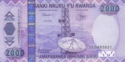 Bancnota Rwanda 2.000 Franci 2007 - P32 UNC foto