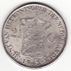 REPLICA- MONEDA 2 1/2 GULDENI 1943 INDIILE OLANDEZE DE EST - KM#331