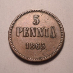 Finlanda Rusia 5 Pennia 1865