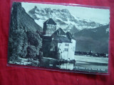 Ilustrata Lac Leman Elvetia 1943 ,circulat cu 20+10 rosu ,stamp. rotunda 60, Circulata, Fotografie