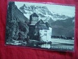 Ilustrata Lac Leman Elvetia 1943 ,circulat cu 20+10 rosu ,stamp. rotunda 60