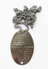 Elvetia dog tag cu lant placuta identificare soldat armata elvetiana foto