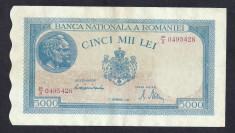 ROMANIA 5000 5.000 LEI 10 OCTOMBRIE 1944 [7] P-55 , XF+ foto