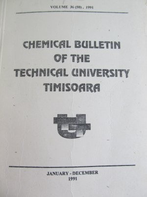 Chemical Bulletin of the Tehnical University Timisoara , vol. 36 (50) , 1991 foto