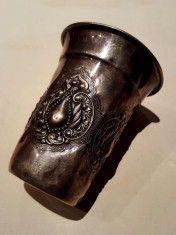 Pahar evreiesc foarte vechi de ceremonie / kiddush cup argint marcat ST. 925 foto