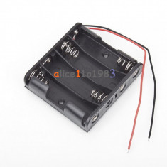 Plastic Battery Storage Case Box Holder For 4 X AA 4xAA 2A 6.0V wire (FS00842) foto