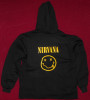 Hanorac Nirvana - Smiley,toate marimile fara fermoar 110 lei,cu fermoar 150,rock, L, M, S, XL, XXL, Negru