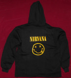 Hanorac Nirvana - Smiley ,toate marimile fara fermoar 110 lei,cu fermoar 150, L, M, S, XXL, Negru