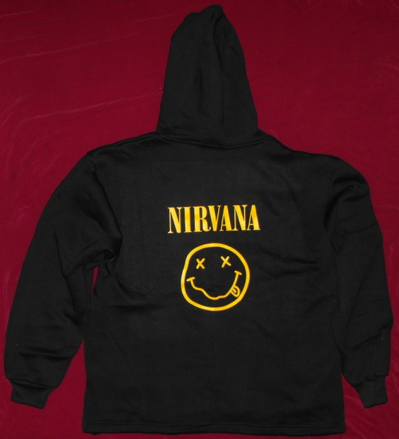 Hanorac Nirvana - Smiley,toate marimile fara fermoar 110 lei,cu fermoar 150,rock