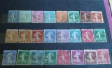 FRANTA 1906/25 - SEMANATOAREA, serie stampilata DEPARAIATA , LOT105