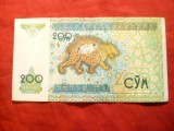 Bancnota 200 sum Uzbekistan 1997 ,cal.Buna