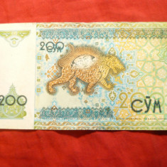 Bancnota 200 sum Uzbekistan 1997 ,cal.Buna