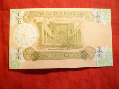 Bancnota 1/4 dinari Irak ,cal.necirculat foto