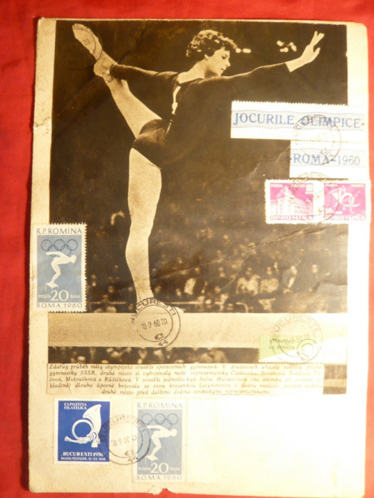 Plic mare- Jocurile Olimpice Roma 1960 -Gimnastica