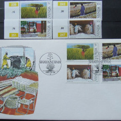 VENDA 1982 - INDUSTRIA FIBRELOR, 4 VALORI NEOBLIT SI 1 FDC OBLITERAT - AS 075