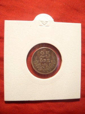 Moneda 25 Ore 1937 Suedia ,argint ,cal.f.buna foto