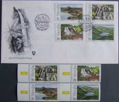 VENDA 1981 - LACURI SI CASCADE, 4 VALORI NEOBLIT SI 1 FDC OBLITERAT - AS 071 foto