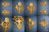 Aplice Bronz Masiv Bombate 1900 Obiect Artă Decorativă Metal Antice 13cm