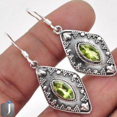 CERCEI ARGINT MARCAT 925 CU NATURAL PERIDOT FILIGRAN (INDIA) (A) foto