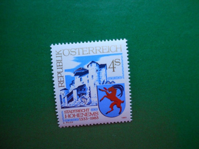 HOPCT AUSTRIA 650 ANI STATUTUL ORASULUI HOHENEMS 1983 - 1 VAL --MNH 468