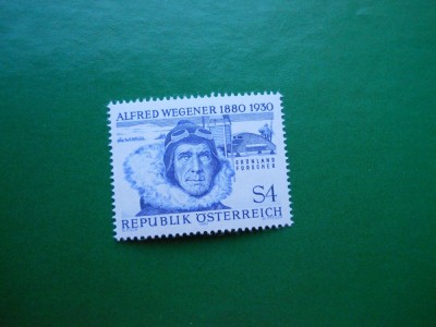HOPCT AUSTRIA 100 ANIVERSARE ALFRED WEGENER GEOFIZICIAN - 1 VAL --MNH 459 foto