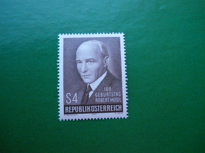 HOPCT AUSTRIA 100 ANI NASTERE ROBERT MUSUL SCRIITOR - 1 VAL --MNH 460 A