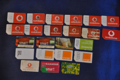 Lot 23 Cartele SIM expirate,de colectie! Connex Go,Vodafone,Orange,Kamarad.Vechi foto
