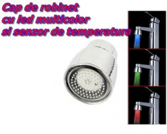 Cap de Robinet cu LED in 3 culori + Senzori de temperatura foto