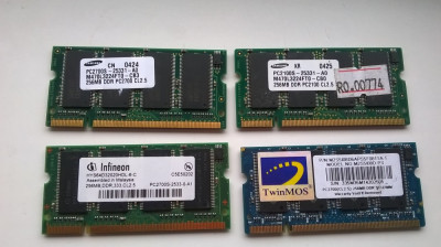 MEMORIE RAM LAPTOP DDR 1 pc 2700 si 2100 333 samsung,infinion,twinmos 256 mb foto