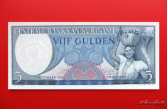 SURINAME - 5 Gulden 1963 - UNC foto
