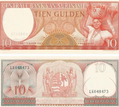 SURINAME 1963 - 10 GULDENI - UNC foto