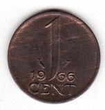 Olanda 1 cent 1966 - Juliana - varianta mai rara