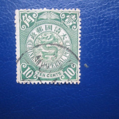 TIMBRE STRAINE CHINA 1898 DRAGON