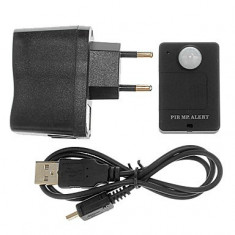 Mini PIR cu senzor pentru detectare miscare si alarma GSM A9 foto