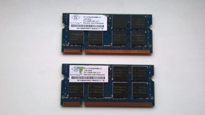 MEMORIE RAM LAPTOP DDR 2 1 GB NANYA PC2-5300S-555 12 f1