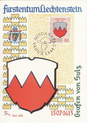 3714 - Lichtenstein 1964 - carte maxima foto