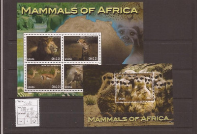 Ghana - 2013 African Fauna - klbg+ bl. foto