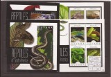 Guyana - reptilien - Michel - 8286/93+bl.849/50, America Centrala si de Sud, Natura