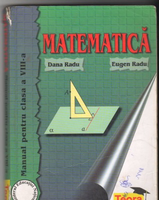 (C6549) DANA RADU - MATEMATICA, MANUAL PENTRU CLASA A VIII-A foto