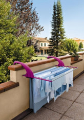 Suport de balcon pentru intins rufe din inox violet Meliconi - 10 MT foto