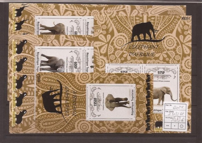 Togo 2014 - Afrikan Elephant - 2 x s/s + 2 x bl.