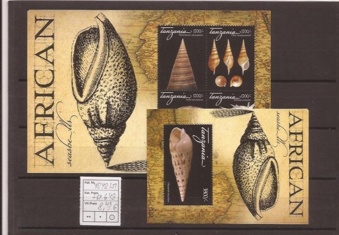 Tansania - Seashells - Michel - 4848/51+bl.649