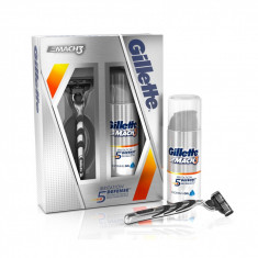 Aparat de barbierit GILLETTE Mach3 1 rezerva+Mach3 Irritation Defense gel 75ml foto