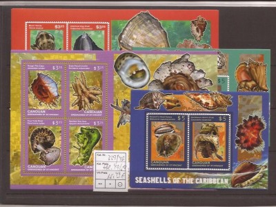 Canouan - Michel 339/46+bl.49/50 - Seashells foto