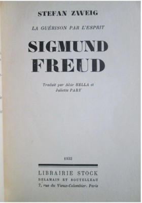 S Zweig La guerison par l&amp;#039;esprit S. Freud Stock 1932 foto