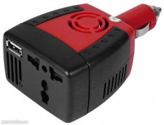 Invertor auto USB-Capacitate 75W -12v la 220V si100vac alimentare la priza auto foto