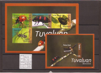 Tuvalu - Tuvaluan beetles - 1865/8+bl.193 foto